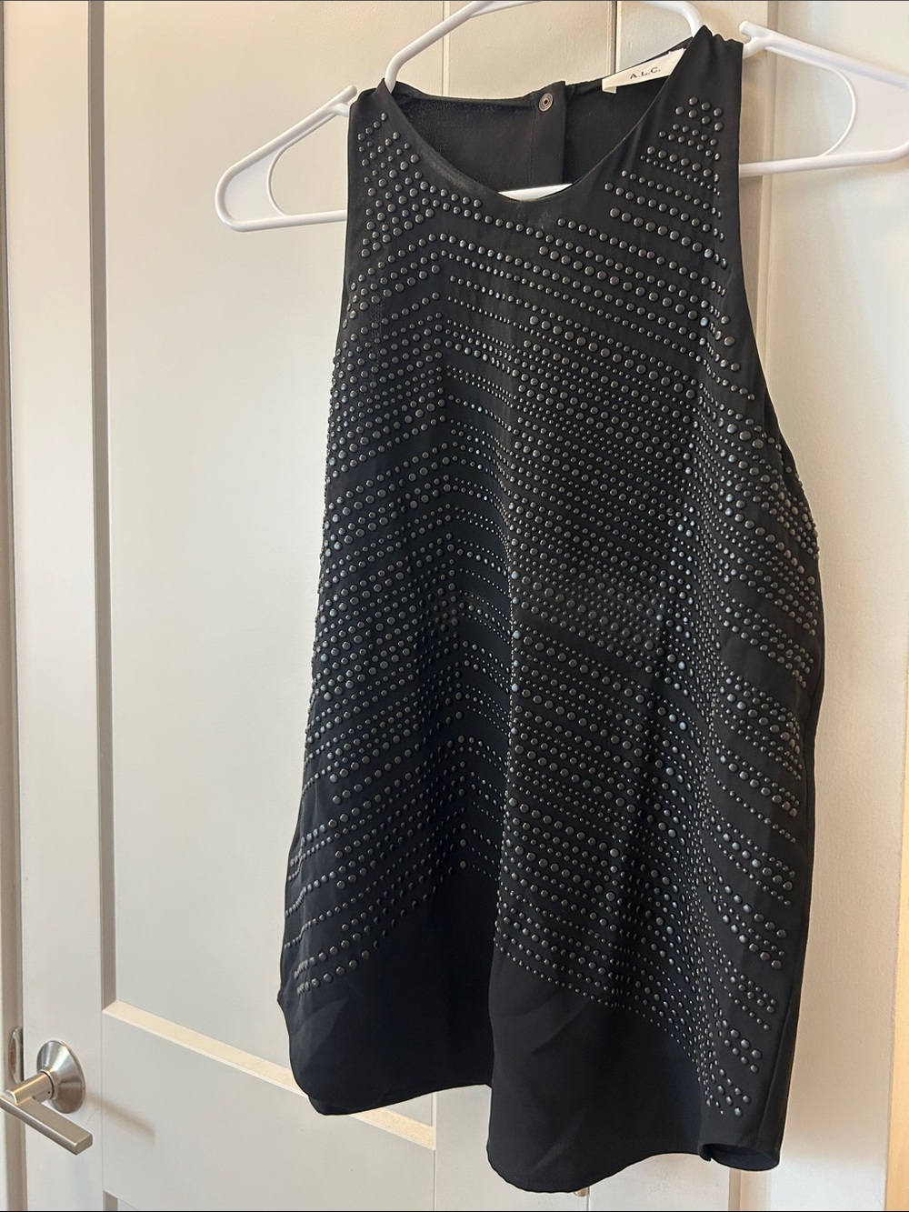 A.L.C. Silk Black Studded Sleeveless
